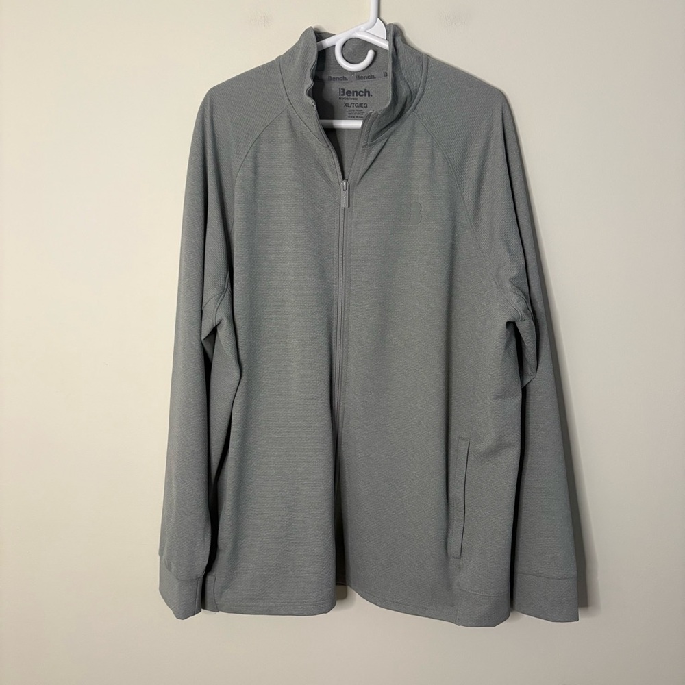 Bench Men’s XL Grey Long Sleeve Zip Track Jacket Basic Sporty Gym Workout